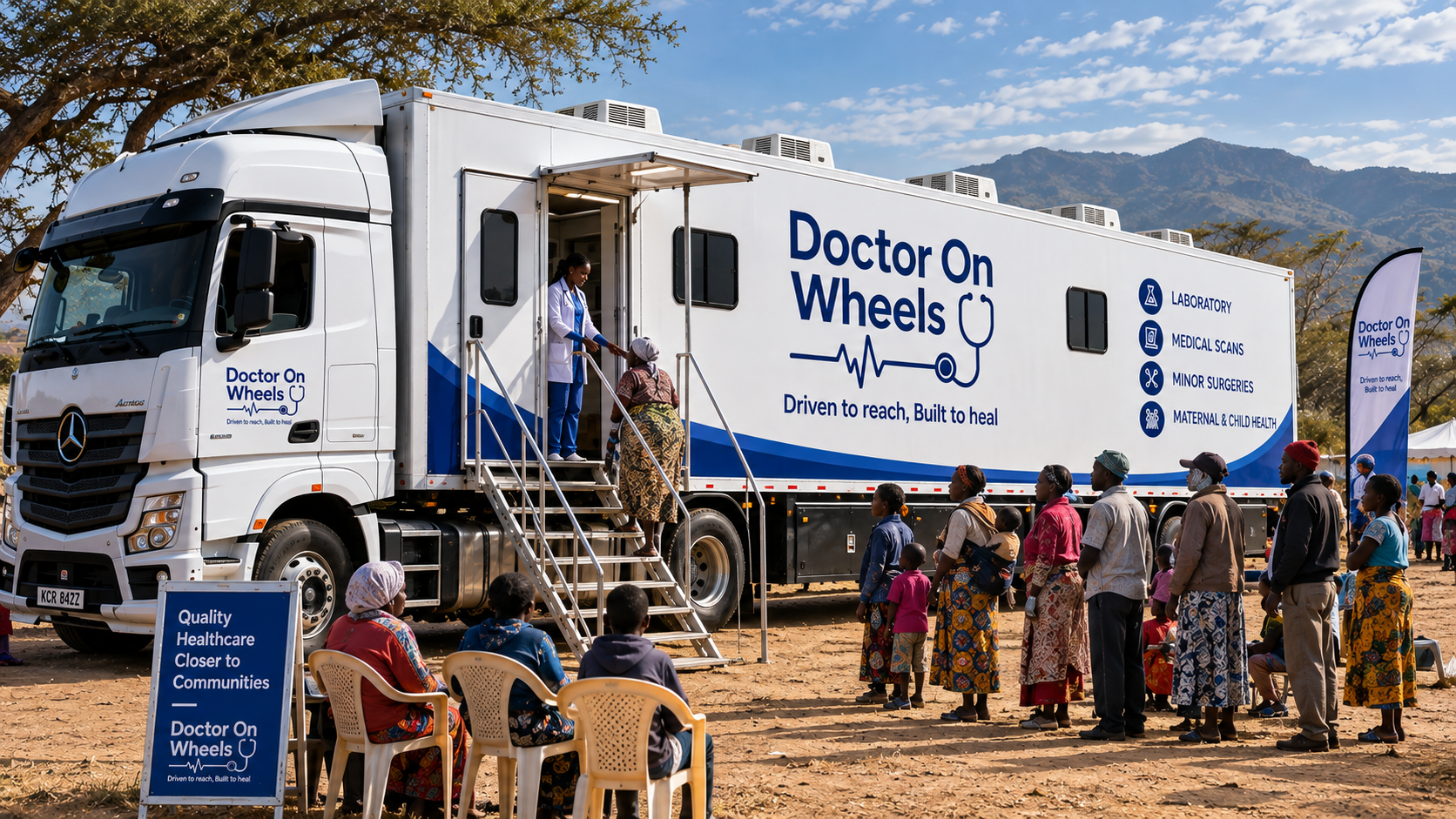 Doctor On Wheels mobile hospital serving a rural community