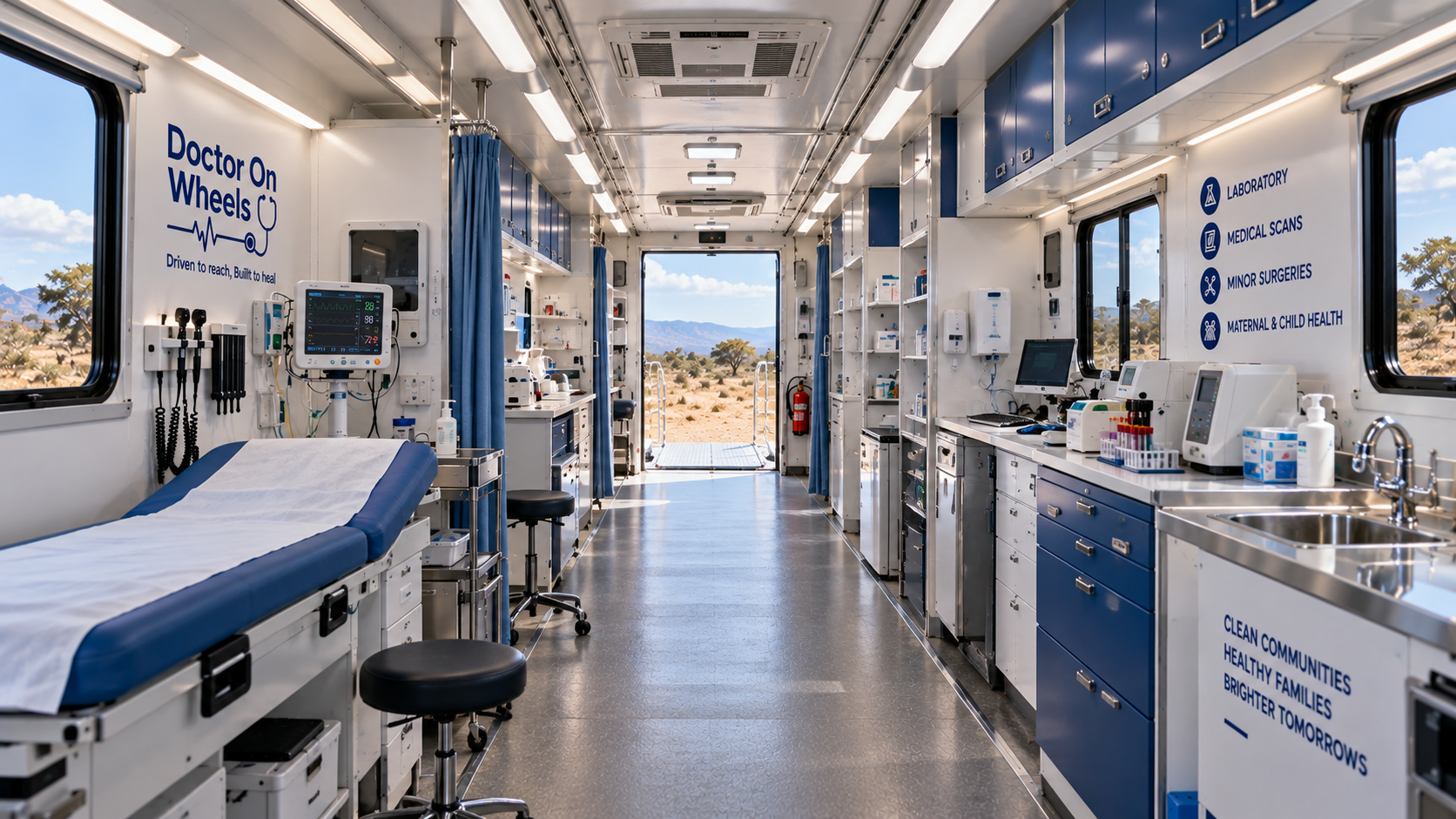 Interior of the proposed Doctor On Wheels mobile hospital