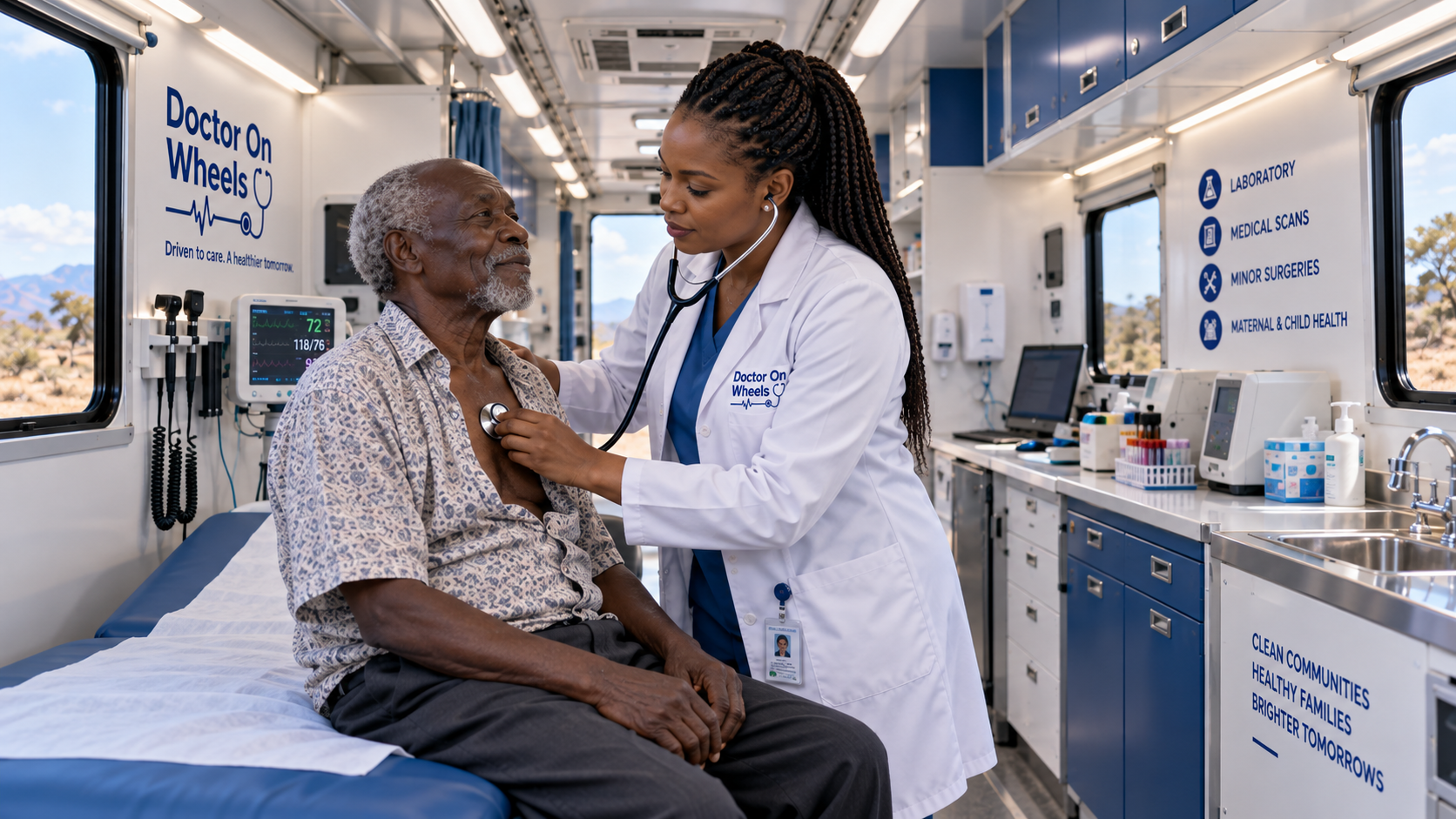 Doctor On Wheels mobile hospital serving a community